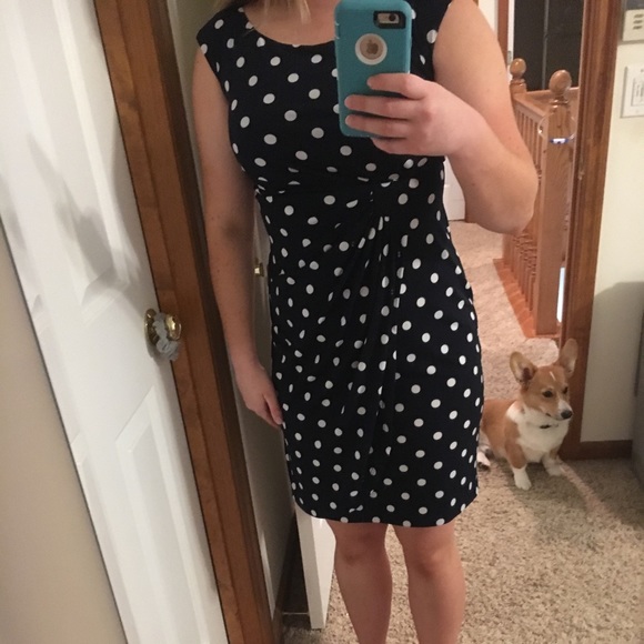 Navy Polka Dot Dress - Picture 4 of 4